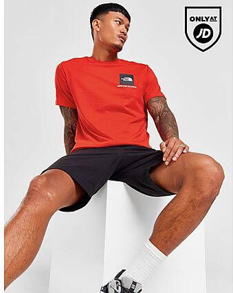 The North Face Fine Box Logo T-Shirt RED BLK- Heren