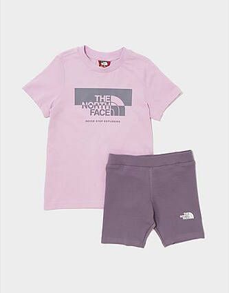 The North Face ' Graphic T-Shirt Cycle Shorts Set Children Purple Kind