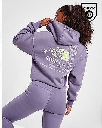 The North Face Globe Hoodie Purple- Dames