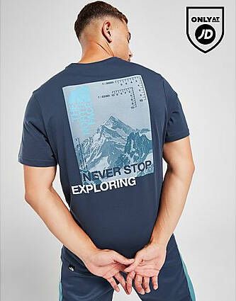 The North Face Mountain Shades T-Shirt Blue- Heren