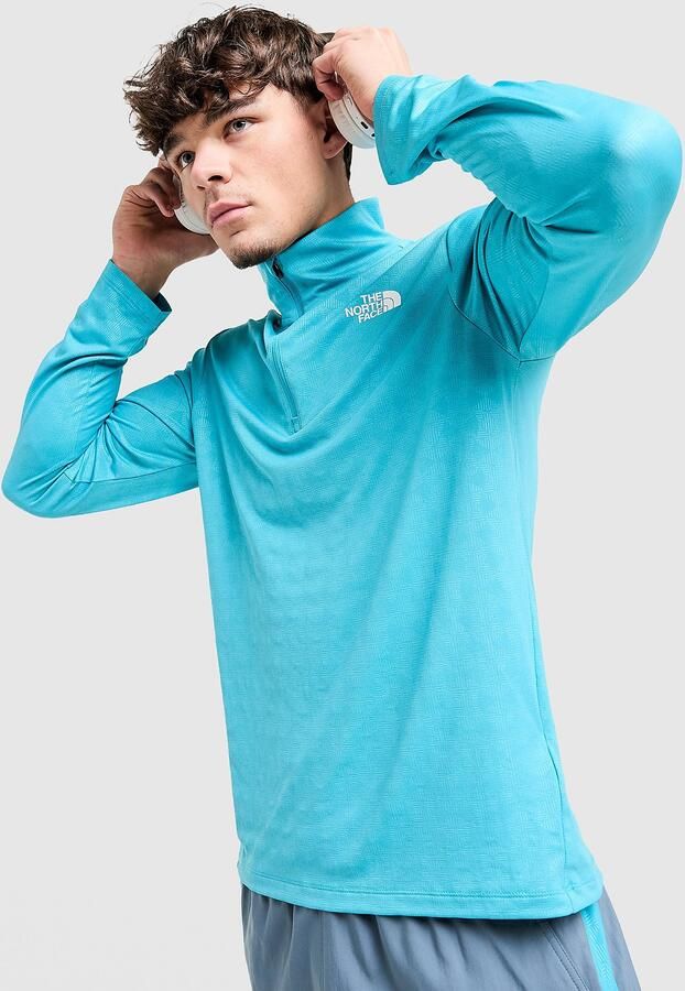 The North Face 24 7 Emboss 1 4 Zip Top Grijs- Heren Grijs