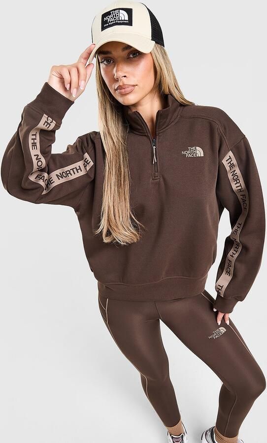 The North Face Cambrena 1 4 Zip Sweatshirt Bruin- Dames Bruin