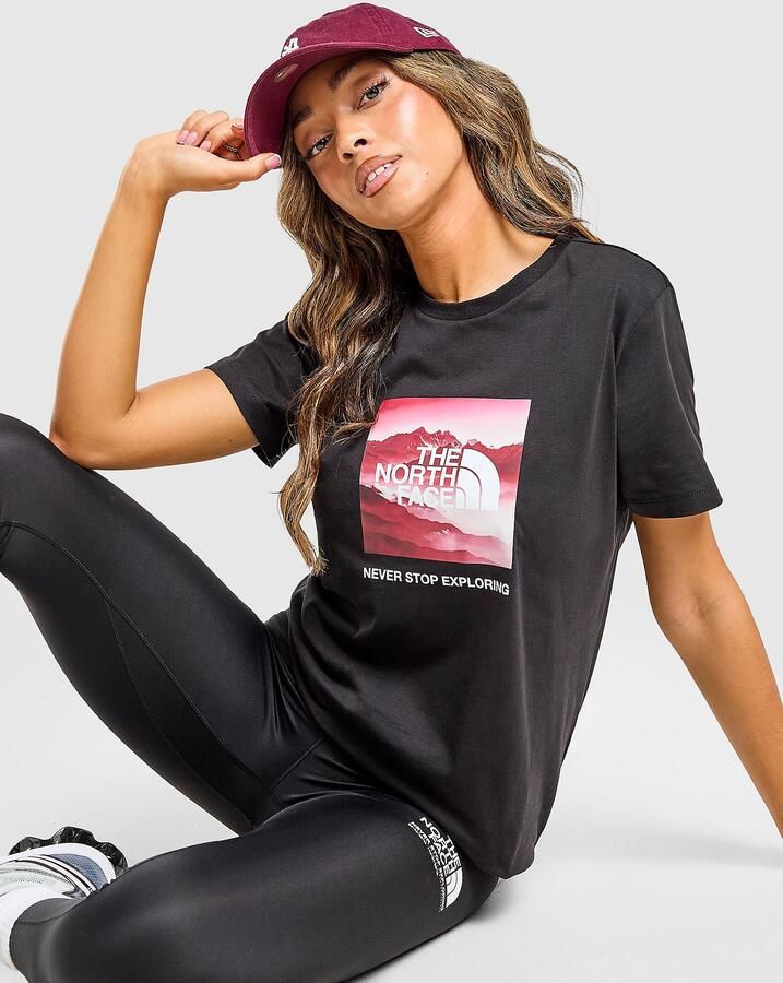 The North Face Cloud Box Logo T-Shirt Zwart- Dames Zwart