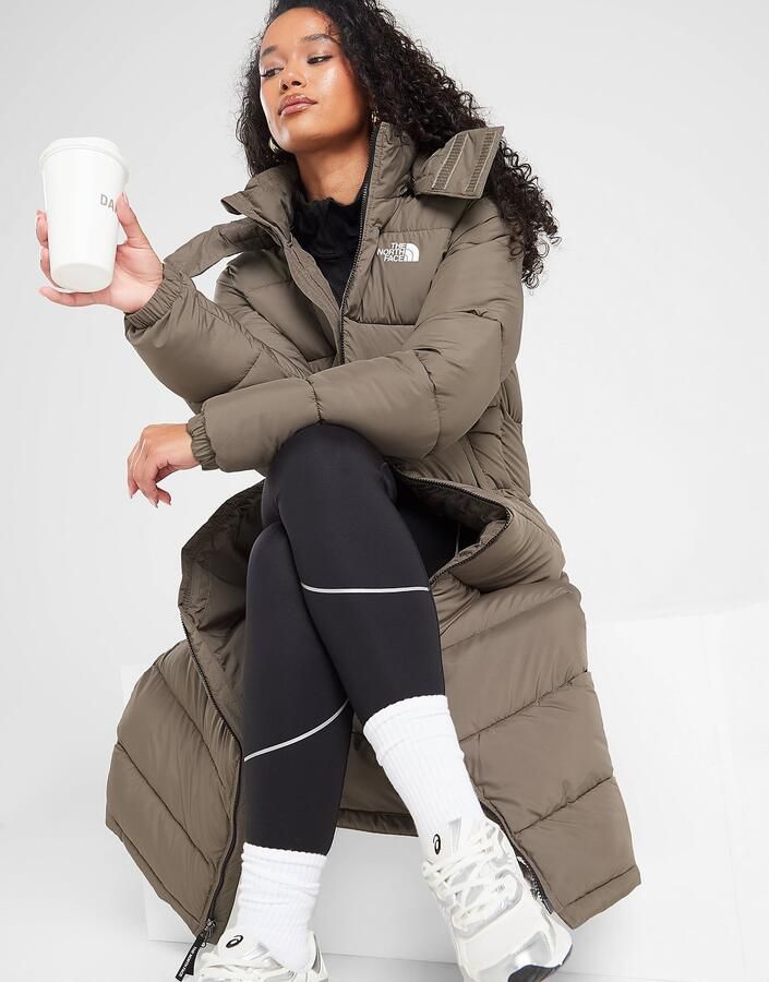The North Face Dome Padded Long Jacket Bruin- Dames Bruin