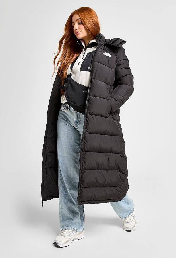 The North Face Dome Padded Long Jacket Zwart- Dames Zwart