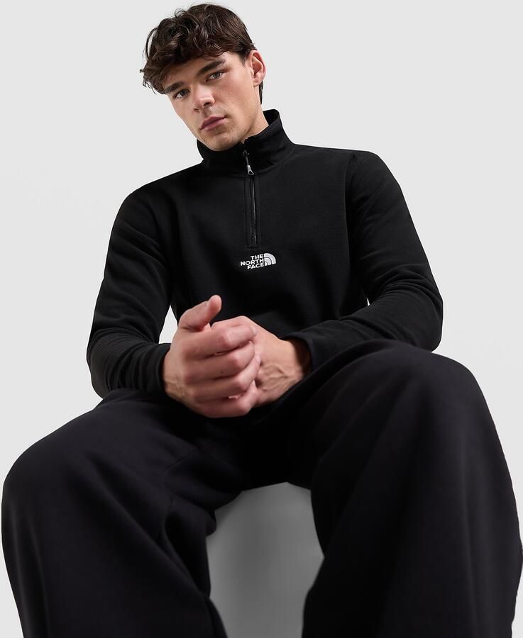 The North Face Glacier 1 4 Zip Fleece Sweatshirt Zwart- Heren Zwart