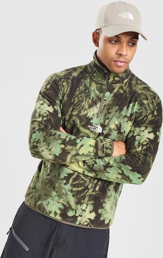 The North Face Glacier All Over Print 1 4 Zip Fleece Groen- Heren Groen