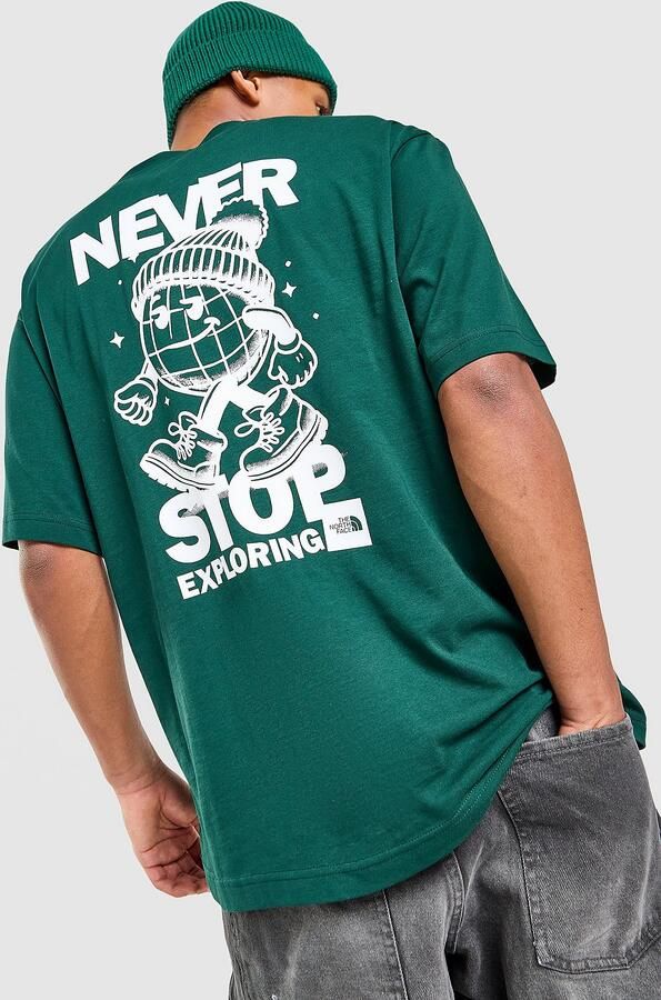 The North Face Globe Never Stop Exploring Oversized T-Shirt Groen- Heren Groen