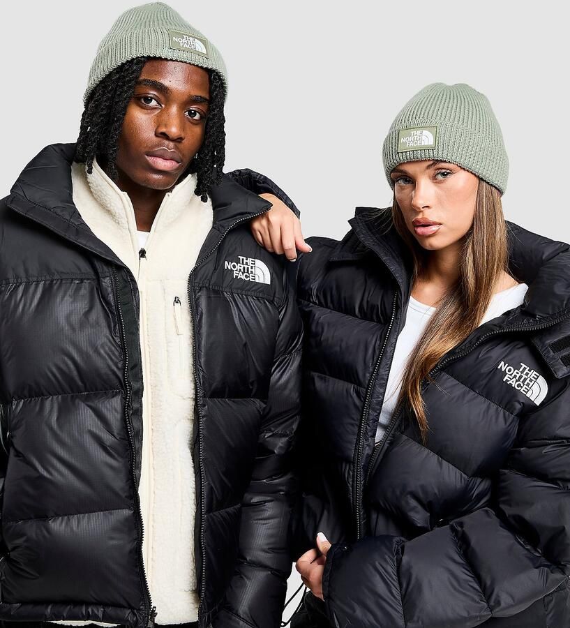 The North Face Logo Box Cuffed Beanie Hat Groen- Dames Groen