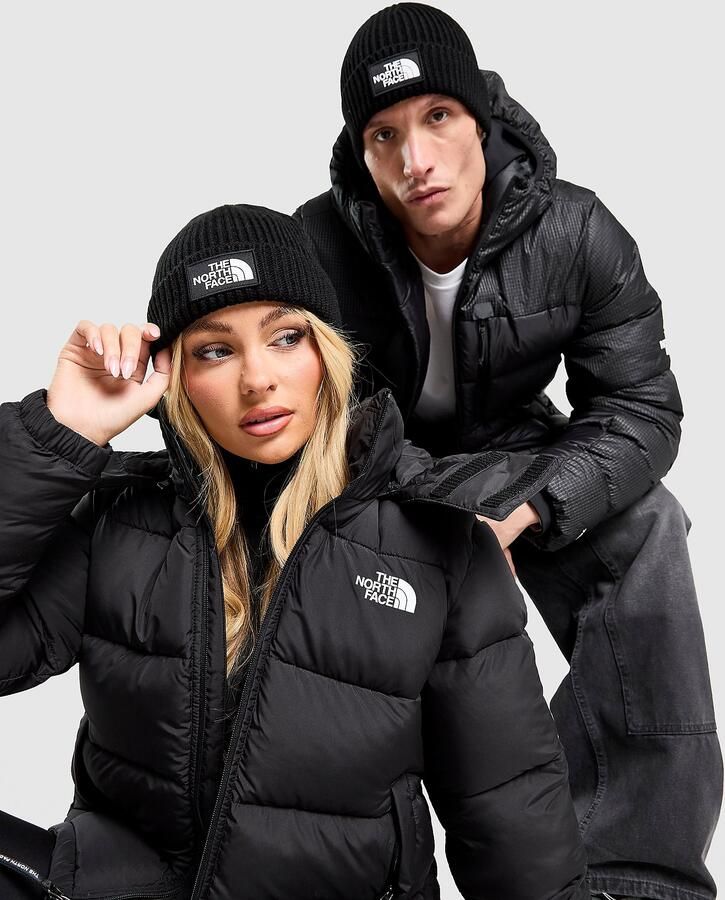 The North Face Logo Box Cuffed Beanie Hat Zwart- Heren Zwart