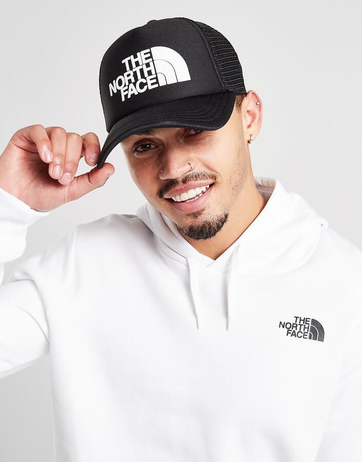 The North Face Logo Trucker Cap Zwart