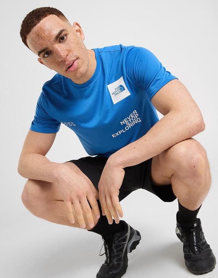 The North Face men's Mountain Foundation Coordinates T-Shir Blauw- Heren Blauw
