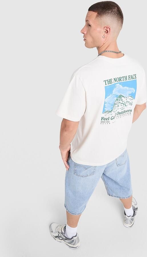 The North Face Mountain Graphic Relaxed T-Shirt Wit- Heren Wit