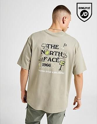 The North Face Oversized Explore Trail T-Shirt Stone- Heren Stone