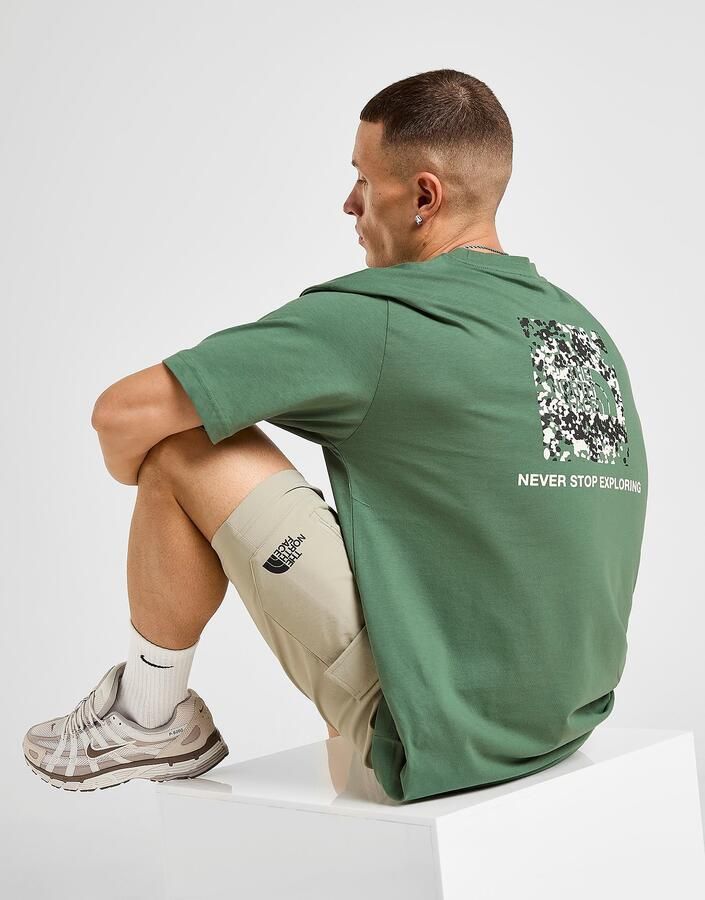 The North Face Oversized Infill Box Logo T-Shirt Groen- Heren Groen