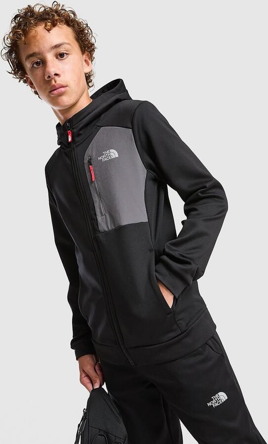 The North Face Perfor ce Poly Full Zip Hoodie Junior Zwart Kind Zwart