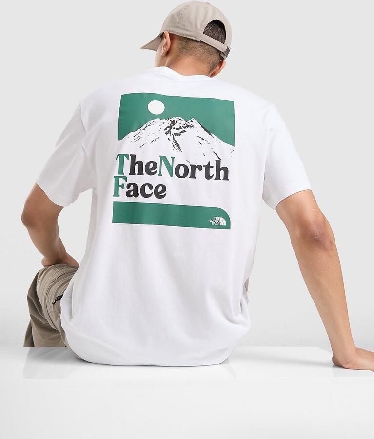 The North Face Retro Mountain Graphic T-Shirt Wit- Heren Wit