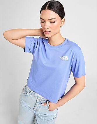 The North Face Simple Dome Crop T-Shirt Dames Blue- Dames Blue