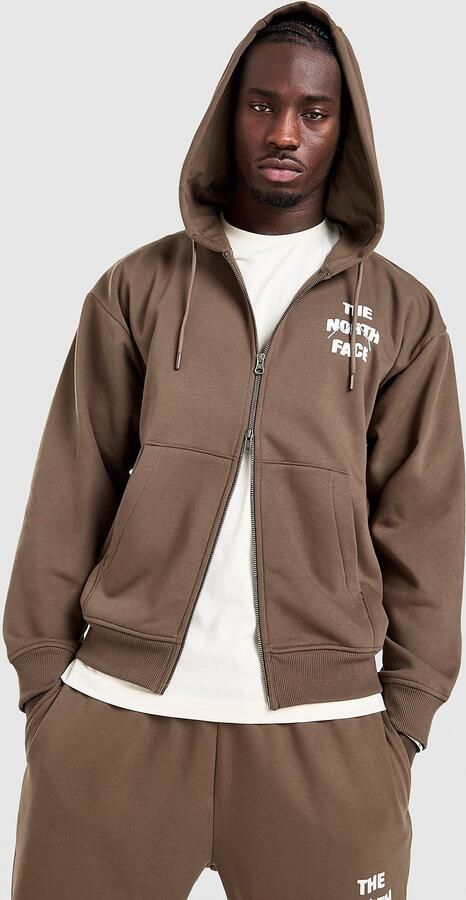 The North Face Sobretta Full Zip Hoodie Bruin- Heren Bruin
