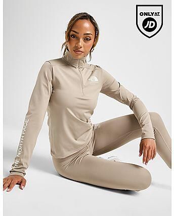 The North Face Tech Fitted 1 4 Zip Top Brown- Dames Brown