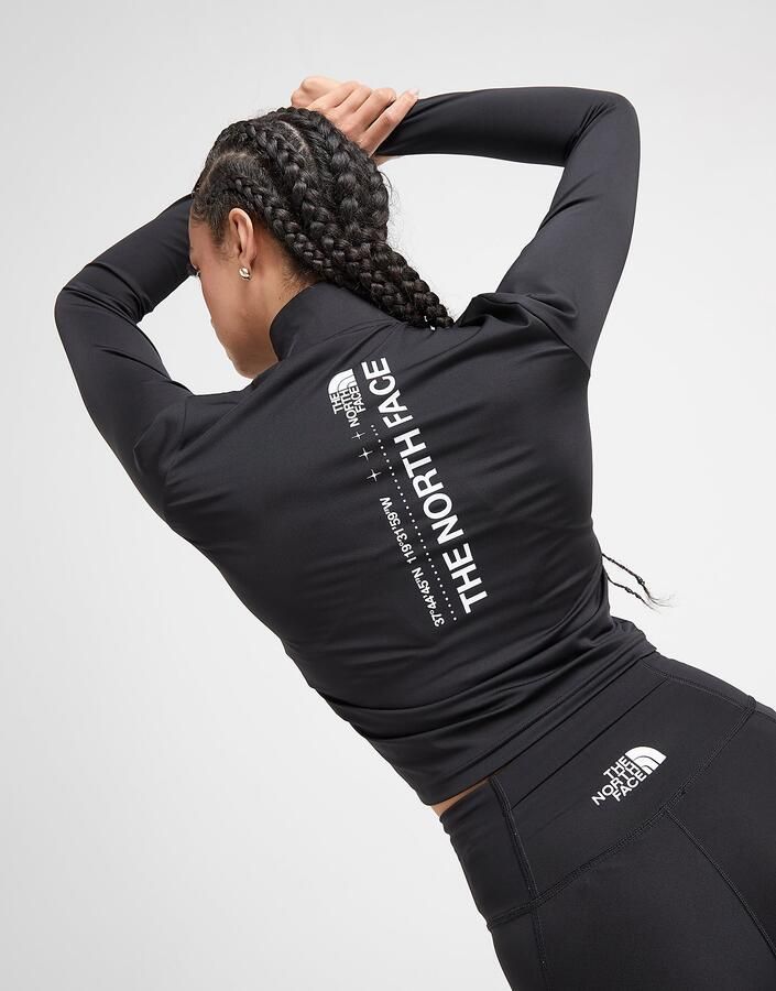 The North Face Tech Graphic Full Zip Top Zwart- Dames Zwart