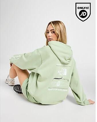 The North Face Tech Graphic Overhead Hoodie GREEN- Dames GREEN