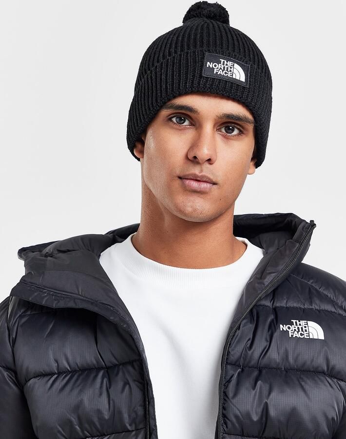 The North Face TNF Box Pom Beanie Hat Zwart- Dames Zwart