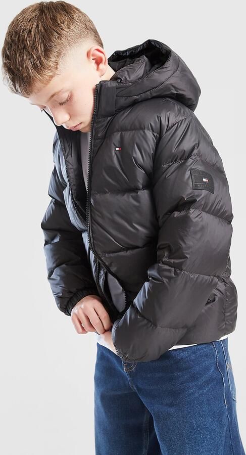 Tommy Hilfiger Teens Regular fit donsjack met doorgestikte naden