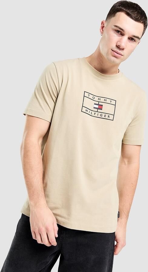 Tommy Hilfiger Large Logo T-Shirt Beige- Heren Beige