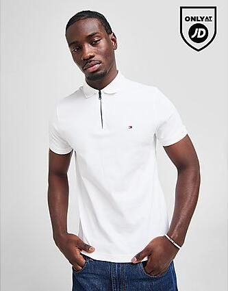 Tommy Hilfiger Zipped Polo Shirt White- Heren White