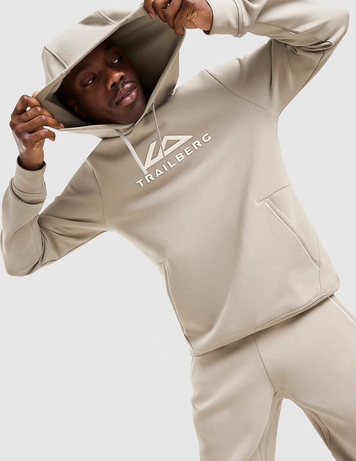 Trailberg Ashfell Large Logo Hoodie Beige- Heren Beige