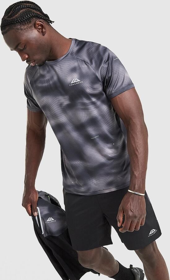 Trailberg Haze All Over Print T-Shirt Grijs- Heren Grijs
