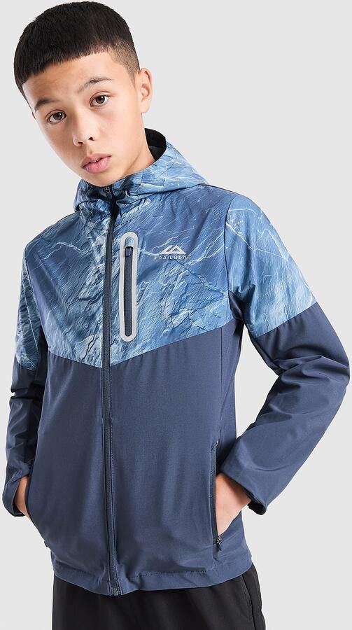 Trailberg Slate All Over Print Windbreaker Jacket Junior Blauw Kind Blauw