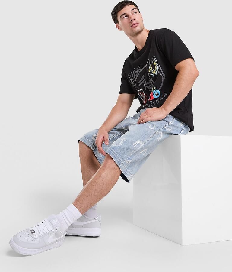 True Religion All Over Print Jorts Blauw- Heren Blauw