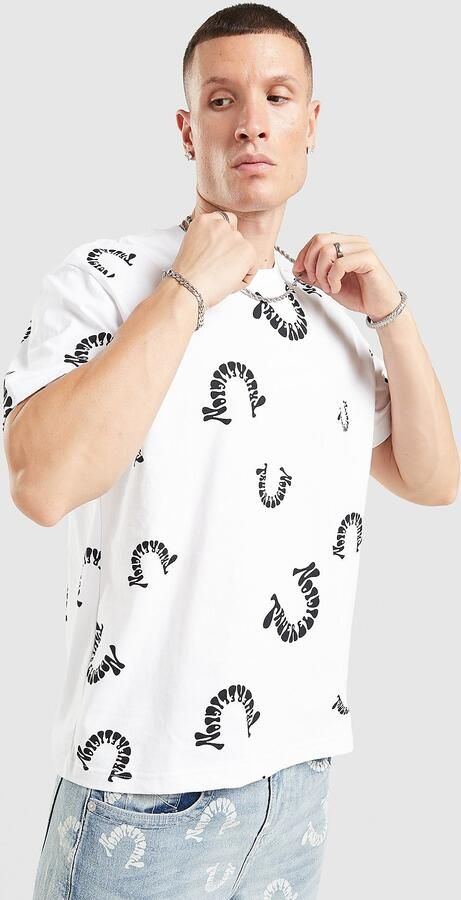 True Religion All Over Print T-Shirt Wit- Heren Wit