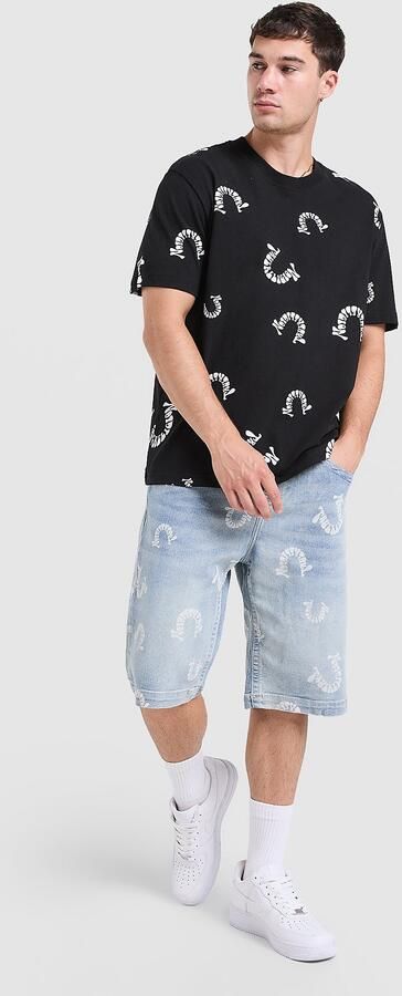 True Religion All Over Print T-Shirt Zwart- Heren Zwart