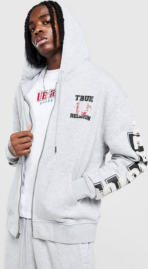 True Religion Applique Hoodie Grijs- Heren Grijs