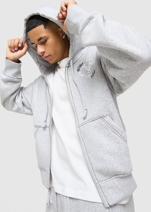 True Religion Buddha Face Hoodie Grijs- Heren Grijs
