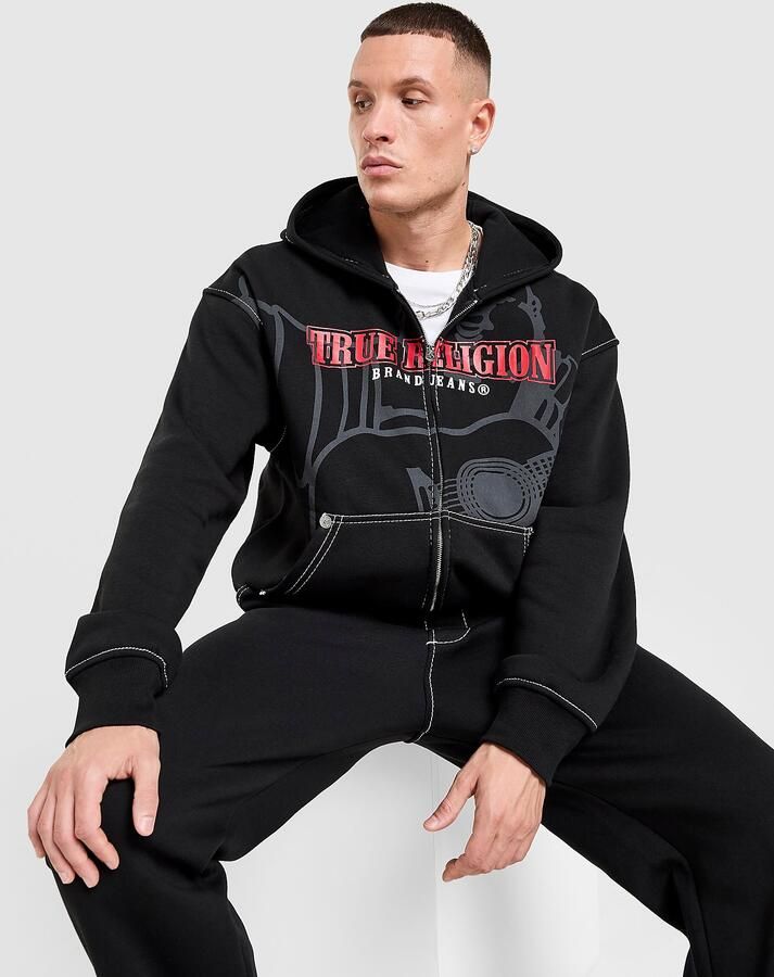 True Religion Cinch Full Zip Hoodie Zwart- Heren Zwart