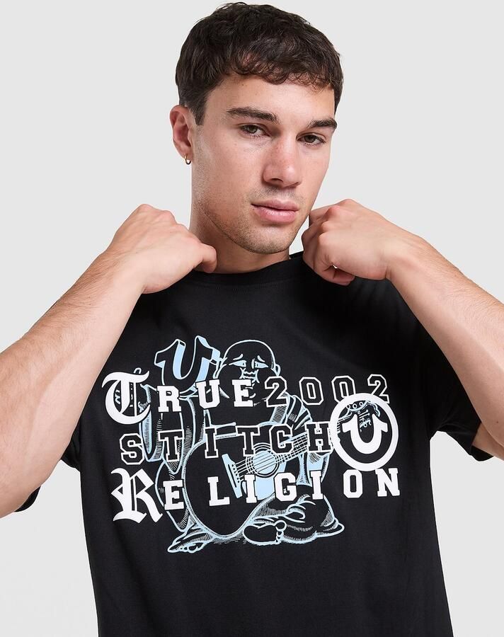 True Religion Logo T-Shirt Zwart- Heren Zwart