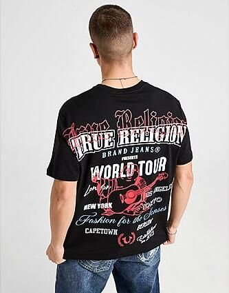 True Religion Multi Logo Back T-Shirt Black- Heren Black