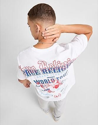 True Religion Multi Logo Back T-Shirt White- Heren White