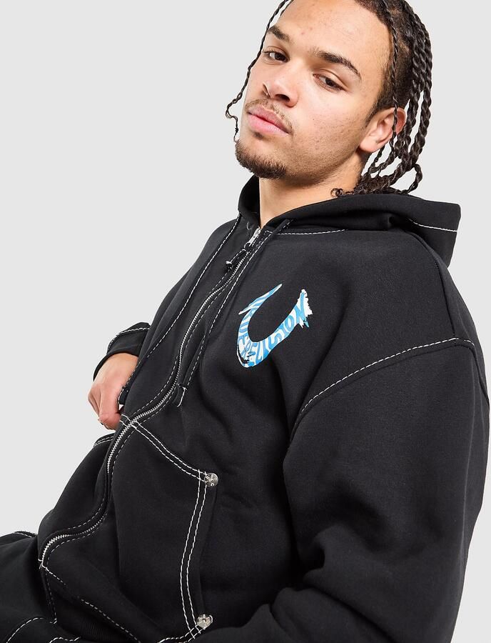 True Religion Paint Full Zip Hoodie Zwart- Heren Zwart