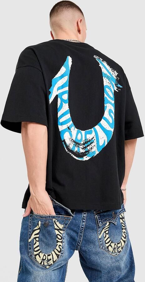 True Religion Paint T-Shirt Zwart- Heren Zwart