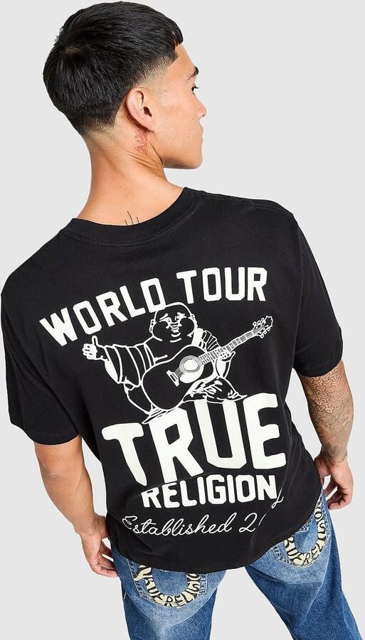 True Religion Patch Buddha T-Shirt Zwart- Heren Zwart