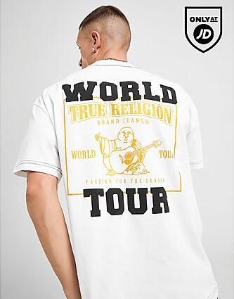 True Religion World Tour Big Logo T-Shirt White- Heren White