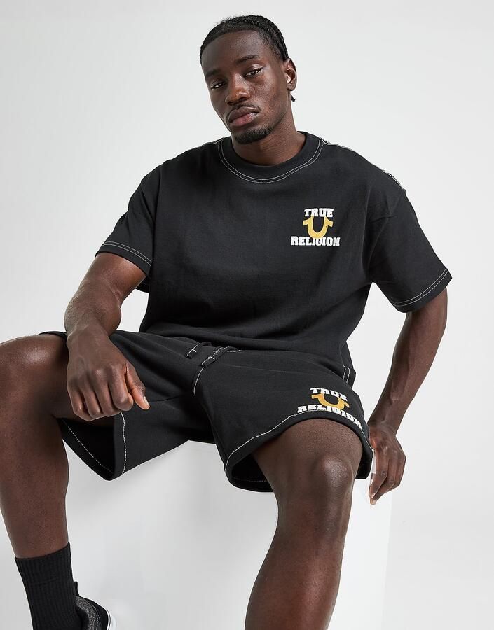 True Religion World Tour Big Logo T-Shirt Zwart- Heren Zwart