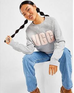 Ugg Fuzzy Logo Crew Sweater Dames Grey- Dames