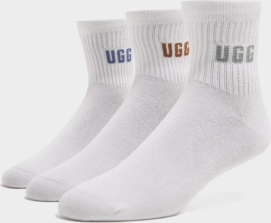 Ugg 3-Pack Quarter Socks Wit- Dames Wit