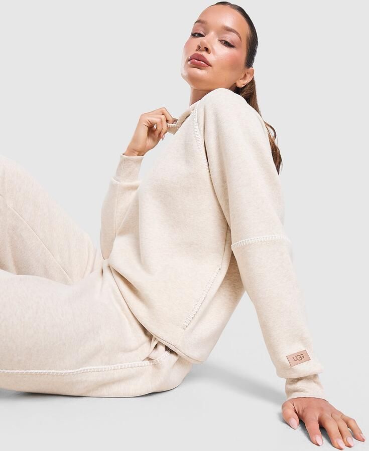 Ugg Classic Logo Hoodie Beige- Dames Beige